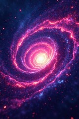 Obraz premium A swirling vortex of cosmic energy, a vibrant nebula with pink and blue hues, an abstract representation of celestial phenomena