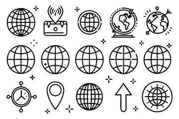 Global Connection Icons Set