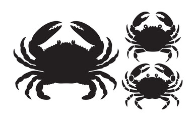 Crab silhouette, Crab Logo icon Isolated crab on white background