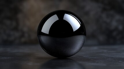 A glossy black background with a subtle reflection effect