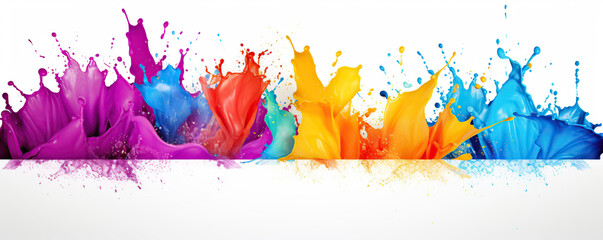 Vibrant splashes of color create an energetic display of paint in motion during a creative workshop