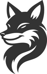 A fox smirking with a sly posture vector animal silhouette