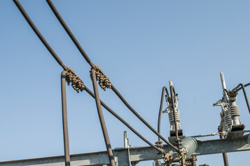 High voltage engineering devices for the electrical industry for the production of power transmission and distribution. wires or cables connected to the net, grid.