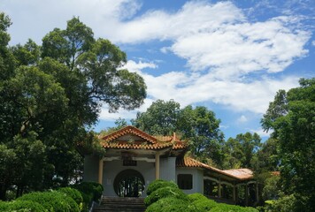 chinese pavilion in the park
