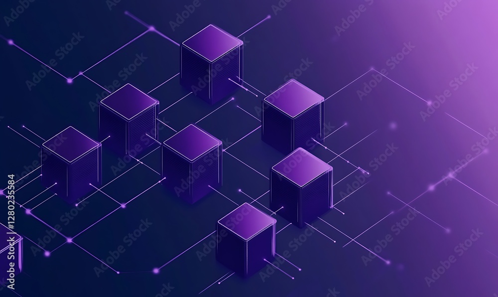 Leinwandbilder Image of a blockchain-powered data visualization emphasizing transparency in digital systems.