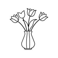 Elegant Floral Arrangement in a Vase Coloring Page