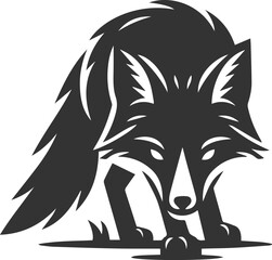 A fox creeping forward, as if stalking prey vector