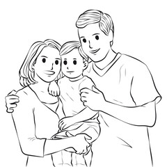 Happy family cartoon illustration vector