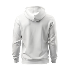 White hoodie back side isolated on transparent background