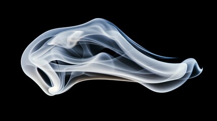 White fog or smoke effect overlay on black isolated background
