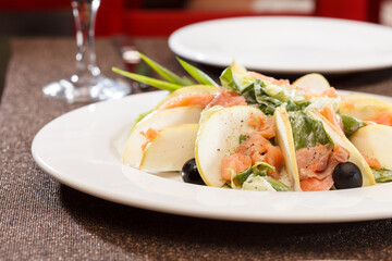 Salad with salmon