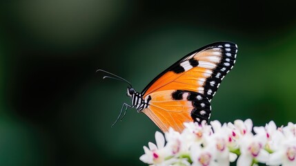 Obraz premium Orange butterfly on white flowers