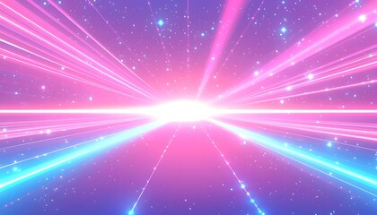 Obraz premium Cosmic light beams radiate from a center point