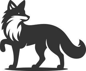 A fox with a paw lifted, looking like it's about to pounce playfully vector