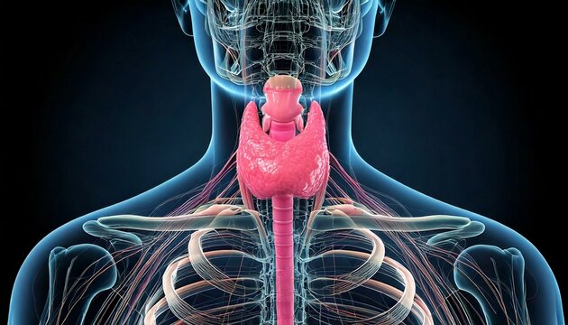 3D-Darstellung der Schilddr&uuml;se: Endokrinologie.
