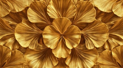 Elegant golden floral pattern with intricate detailing, perfect for backgrounds and decorative designs in various projects
