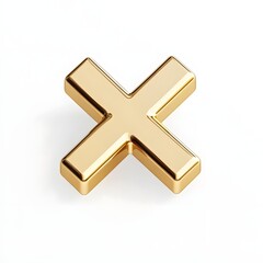 Fototapeta premium A shiny golden cross presented on a white background