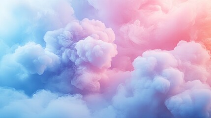 Naklejka premium Abstract Fluffy Cloud of Pink and Blue Smoke with Dreamy Vapor and Ethereal Texture