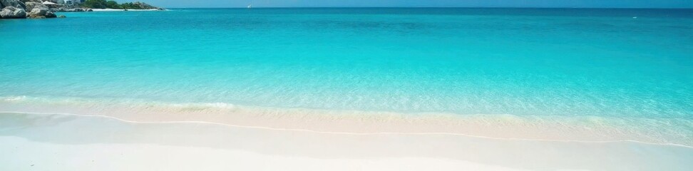 Obraz premium Azure shallows lap pristine white sand, turquoise water clarity , seafoam, underwater