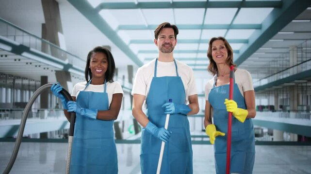 Commercial Janitor Cleaning Staff