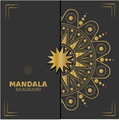 Luxury ornamental mandala background in gold color