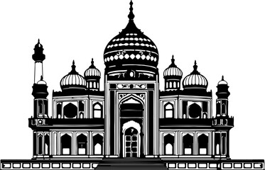 Obraz premium vector illustration of a taj mahal