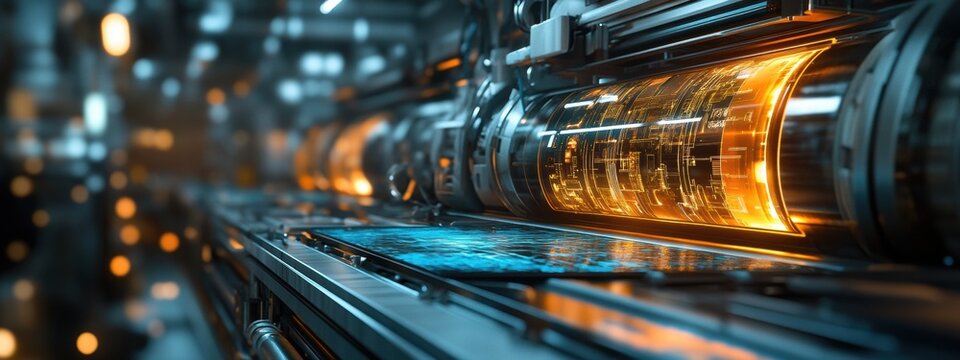 Futuristic OLED Screen Printing Factory High Tech Manufacturing Process