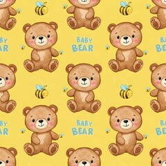 seamless pattern with teddy bears