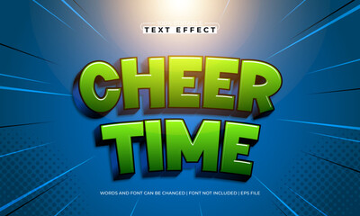 cheer time editable text effect with a kids and play text style