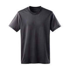 Black t-shirt front side view isolated on transparent background