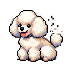 Fototapeta premium 푸들, 픽셀아트, jpeg (Poodle, pixel art, jpeg)