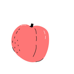 Set with hand drawn fruit doodles