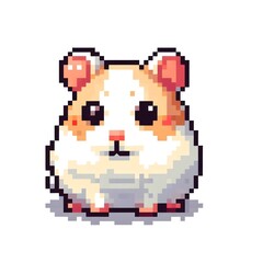 Fototapeta premium 햄스터, 픽셀아트, jpeg (Hamster, pixel art, jpeg)