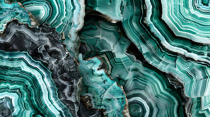 Obraz premium A close-up of intricately patterned green and black stone, showcasing natural beauty.