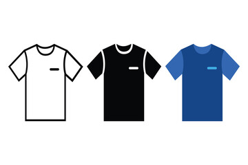 Naklejka premium Collection of T-Shirt Icons Clothing symbols for mobile and web design vector illustration, white background.
