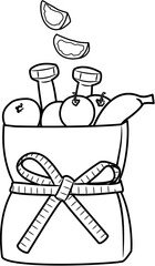 Healthy Diet and Fitness coloring page