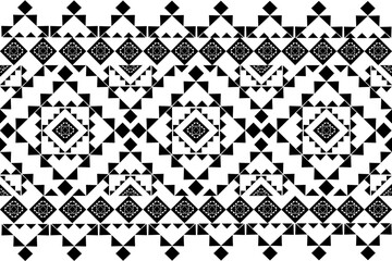 black and white seamless pattern ,Geometric Ethnic pattern, Native American tribal fabric,tile, carpet ,vector,illustration design 
