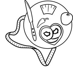 Healthy Diet and Fitness coloring page