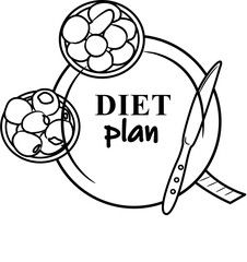Healthy Diet and Fitness coloring page