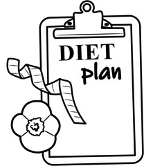 Healthy Diet and Fitness coloring page