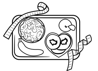 Healthy Diet and Fitness coloring page