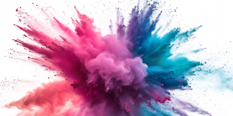 Vibrant Color Explosion Pink, Blue & Purple Powder Burst Abstract Art