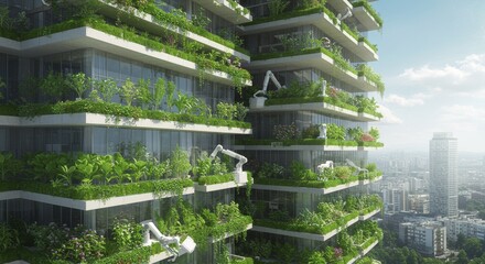 Lush Vertical Ecosystem: A Symbiotic Fusion of Architecture and Nature in the City