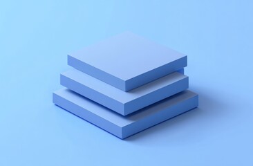 Three light blue square blocks stacked.