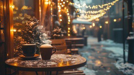 Cozy Winter Cafe Scene