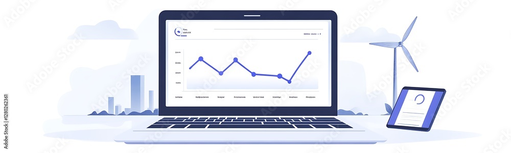 Poster futuristic ai-driven analytics for sustainability, showcasing innovative solutions for eco-friendly 