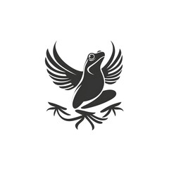 Obraz premium a stylized illustration of a frog with wings, embodying freedom and transformation
