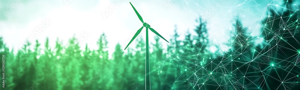 Aufkleber A modern image depicting AI-driven analytics for sustainable practices in a futuristic setting.