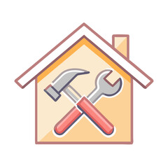 House icon with crossed hammer and wrench
