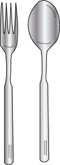 The Illustration of Spoon and Fork